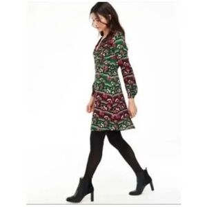 Boden multi-color green brown pink funky floral Dress size 10